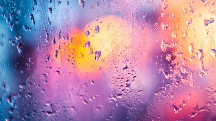 Glass texture with mist and condensation drops, ideal for chilly atmosphere visuals, foggy effects, and seasonal surface patterns.