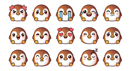 Fototapeta premium emoji pack with adorable cartoon emoticons