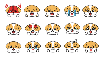 emoji pack with adorable cartoon emoticons