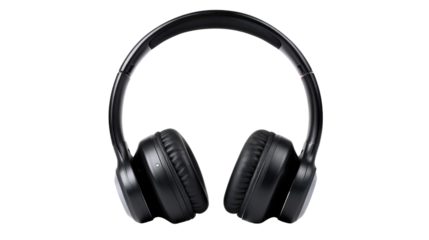 Black Wireless Headphones: An overhead shot reveals sleek, wireless headphones poised for immersive audio, offering a clean and modern feel.