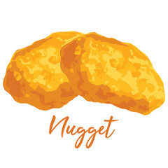 nugget in watercolor illustration style, isolated vector on white background