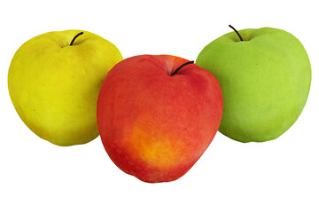 PNG. Trasparente. Still life. Mele colorate di vario tipo riprese in primo piano. serie di frutti.