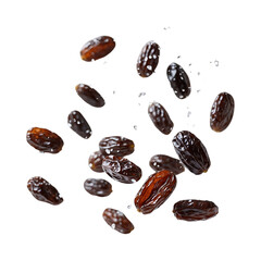 Floating raisins on a black background culinary photography close up food dessert