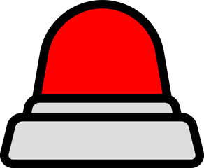 Caution Siren Icon With Red And Black