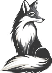 Obraz premium Textured Fox Sitting Down