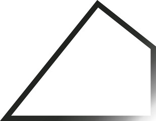 blank photo frame on white with abstract gradient shape