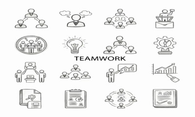 business people icons set