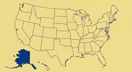 Alaska Highlighted on US Map: A Simple Outline Graphic