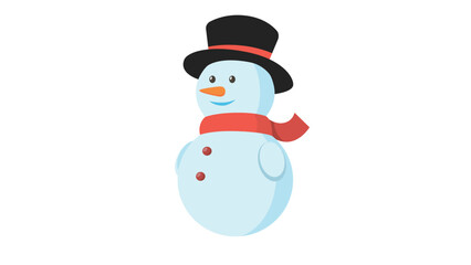 snowman with red hat and scarf