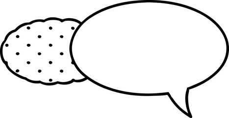 Speech Bubble With Dots Line Art Vector Illustration