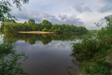reflection of trees in lake