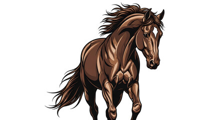 Obraz premium Brown Horse Running Illustration