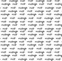 Crossed out bad patterns that look like strange symbols as a background.