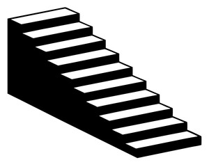 Monochrome Stairs Vector &ndash; Minimalist Staircase Icon Clipart
