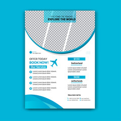 Obraz premium Modern Travel Flyer Design Template for Tour and Holiday Promotions.