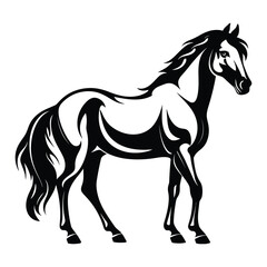 Fototapeta premium Horse silhouette vector art, icon, and graphic
