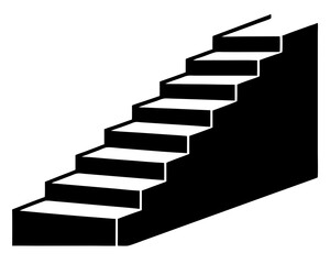 Monochrome Stairs Vector &ndash; Minimalist Staircase Icon Clipart