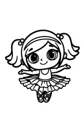 Cute ballerina coloring page 