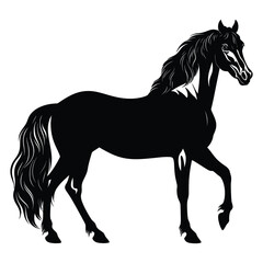 Obraz premium Horse silhouette clipart on a white background