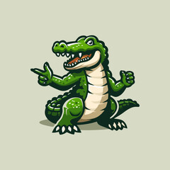Fototapeta premium Cartoon Crocodile Mascot Vector Design Featuring Fierce Reptile Character For Esport Logo Team Mascot Logo Gaming Badge Wild Jungle Animal Emblem Illustration Adventure Artwork Editable Scalable