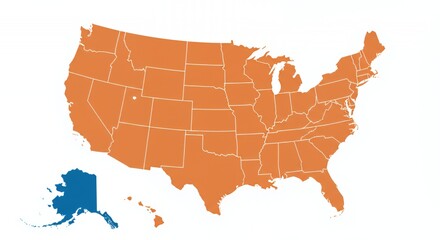 United States Map: Alaska Highlighted