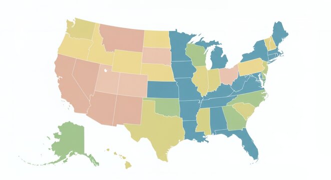 US States Color-Coded Map: A Visual Representation