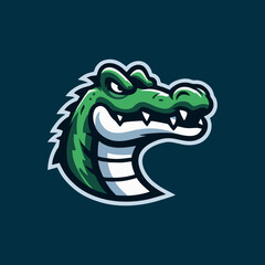 Obraz premium Cool Crocodile Mascot Esport Vector Art Illustration Featuring Wild Animal Reptile Character Sharp Teeth Gaming Team Logo Badge Emblem Predator Adventure Modern Adventure Design Editable Artwork