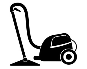Vacuum Cleaner Vector – Household Cleaning Silhouette Icon