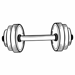 Barbell icon with heavy plates and central grip