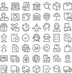 Delivery and Shipping Icons A Comprehensive Set of Logistics and Transportation Symbols