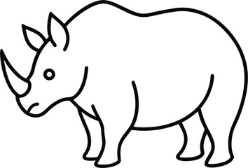 Obraz premium line art of a rhinoceros on the white background 1.eps