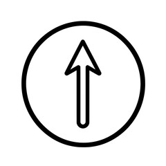 Up Arrow in Circle Icon with Bold Outline and Minimal Design