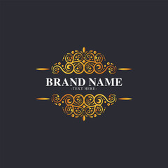 luxury ornament logo line art