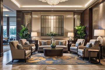 Sophisticated Hotel Lobby Furniture Design for Relaxation and Tranquility