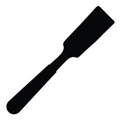 Solid Black Spatula Silhouette Kitchen Utensil for Cooking and Baking Tasks