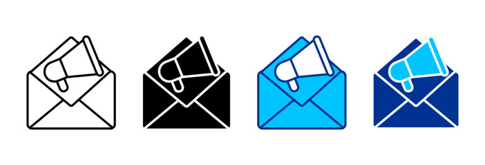 Email Simple Icon Set Multiple Style Vector Illustration