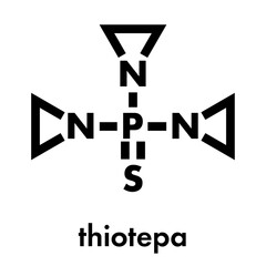 Thiotepa cancer drug molecule. Skeletal formula.