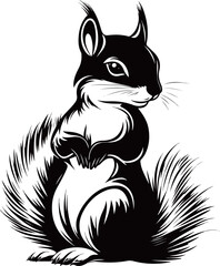 Obraz premium Graphic Standing Squirrel Vector Art