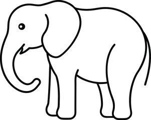 Obraz premium line art of a elephant on the white background