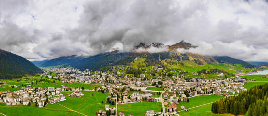 famous swiss town of davos panorama