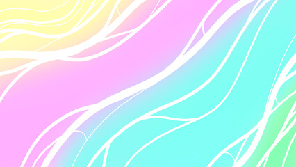 Bright pastel abstract background with flowing white contour lines and smooth gradient colors – ideal for packaging, app design, children’s projects, social media and modern branding