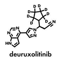 Deuruxolitinib alopecia drug molecule. Skeletal formula.