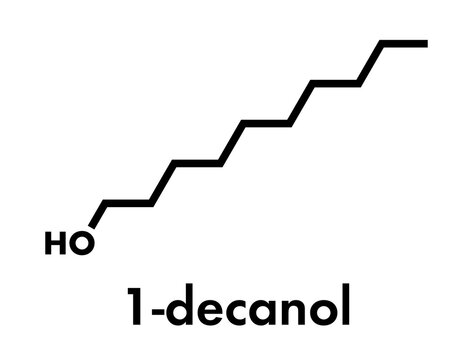 1-decanol herbicide molecule. Skeletal formula.