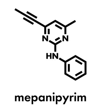 Mepanipyrim fungicide molecule. Skeletal formula.