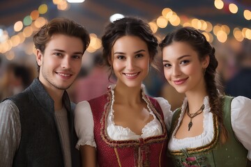 Obraz premium Group of oktoberfest woman