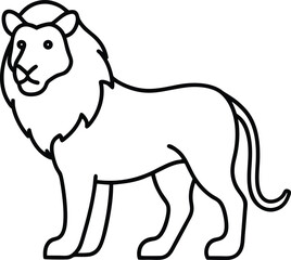Obraz premium line art of a lion on the white background