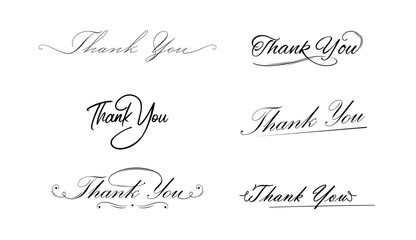 Thank you beautiful quote vector illustration on white background. Thank you lettering text . Calligraphy template.