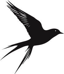 Obraz premium Elegant Monochrome Bird Vector Illustration