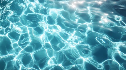 Blue ceramic tiles under clear pool water, perfect for seamless water textures, vacation graphics, and poolside content.