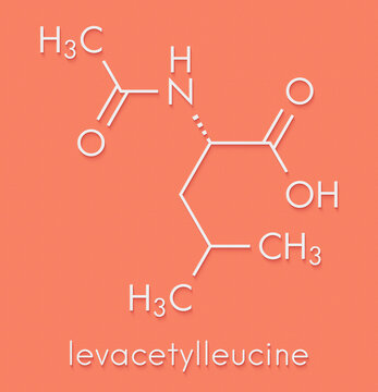 Levacetylleucine Niemann-Pick disease type C drug molecule. Skeletal formula.